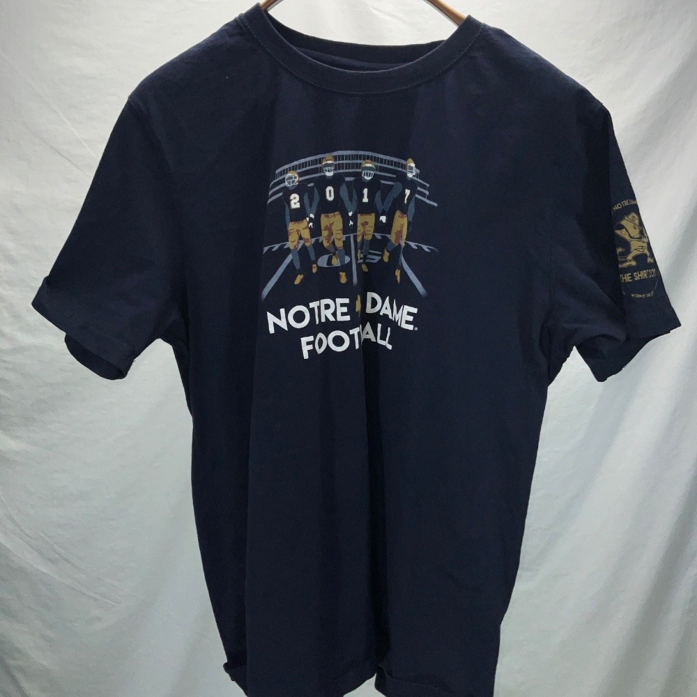 Notre‎ Dame Football T-Shirt 2017 Graphic Tee Short Sleeve Mens XL Navy Blue
